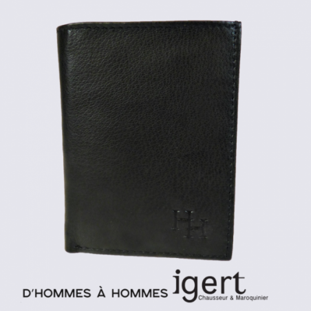 Porte cartes d'Hommes à Hommes, porte cartes homme en cuir noir