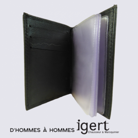 Porte cartes d'Hommes à Hommes, porte cartes homme en cuir noir