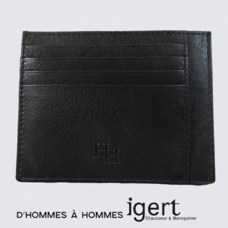 Porte cartes d'Hommes à Hommes, porte cartes à emmener partout homme en cuir noir