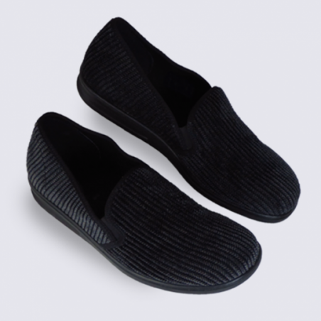 Chaussons Westland by Josef Seibel, chaussons d'hiver confort homme en velours côtelé noir Chaussons Westland by Josef Seibel, chaussons d'hiver confort homme en velours côtelé noir
