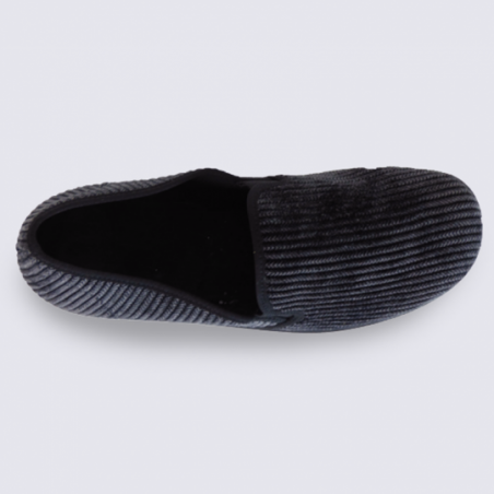 Chaussons Westland by Josef Seibel, chaussons d'hiver confort homme en velours côtelé noir Chaussons Westland by Josef Seibel, chaussons d'hiver confort homme en velours côtelé noir