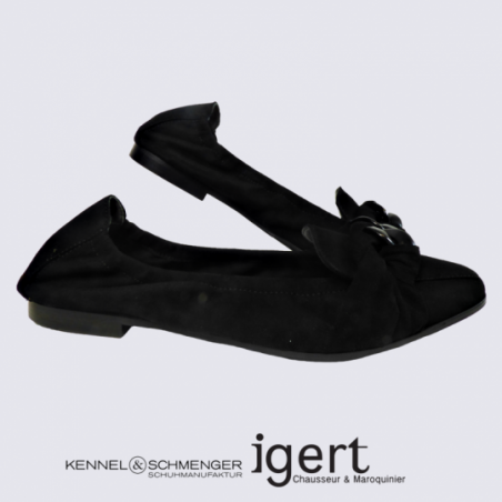 Ballerines K&S, ballerines tendances avec n?ud femme en cuir noir