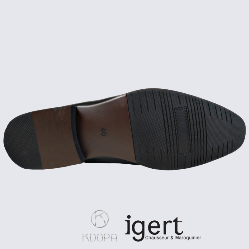 Bottines Kdopa, bottines basses homme en cuir noir