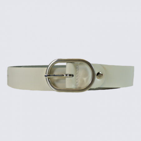 Ceinture Bernd Götz, ceinture femme en cuir blanc