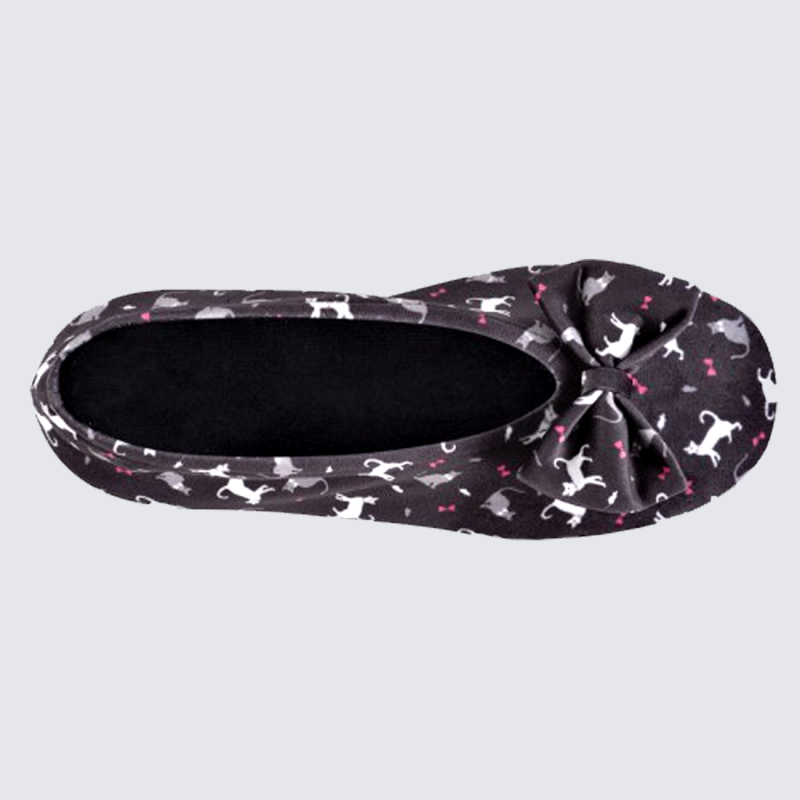 Chaussons Isotoner, chaussons ballerines femme rayures multicolores