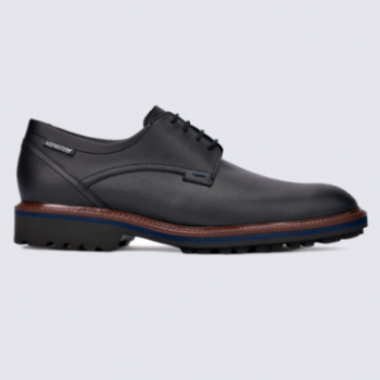 Chaussures Mephisto, chaussures à lacets homme en cuir noir