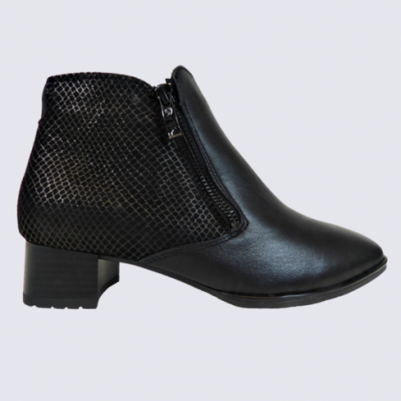 Bottines Ara, bottines à talons femme en cuir noir