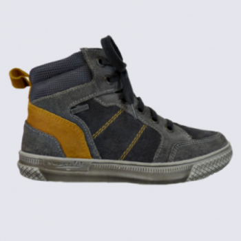 Chaussures Superfit, chaussures montantes Gore-Tex garçons en cuir gris/jaune