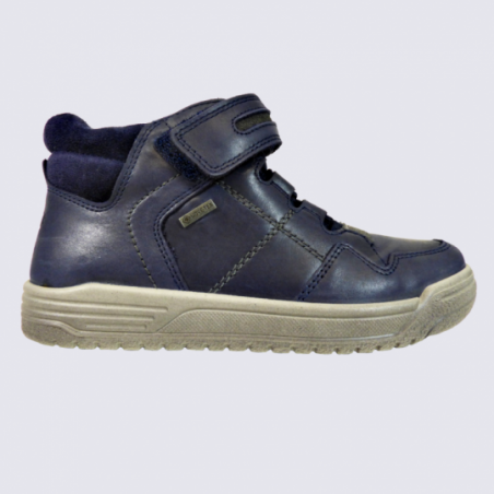 Chaussures Superfit, chaussures montantes à velcros garçons en cuir bleu