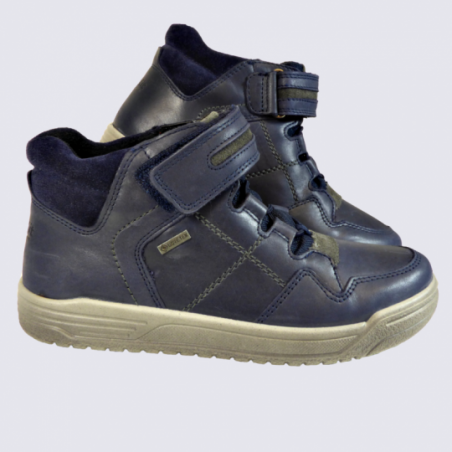 Chaussures Superfit, chaussures montantes à velcros garçons en cuir bleu