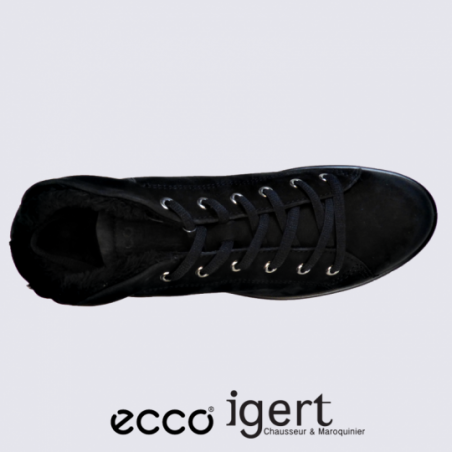 Chaussures Ecco, chaussures montantes femme en cuir noir