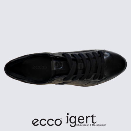 Baskets Ecco, baskets à lacets femme en cuir noir