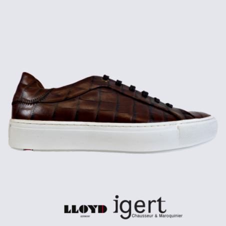 Baskets Lloyd, baskets tendances homme en cuir cognac