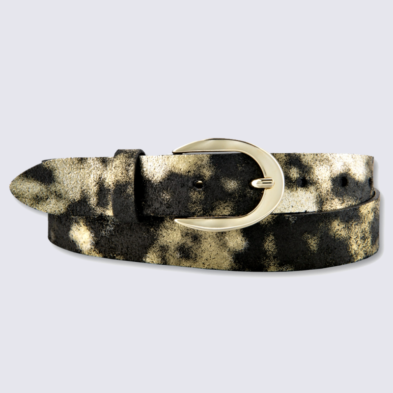 Ceinture Bernd Götz, ceinture femme en cuir noir argent et or Ceinture Bernd Götz, ceinture femme en cuir noir argent et or