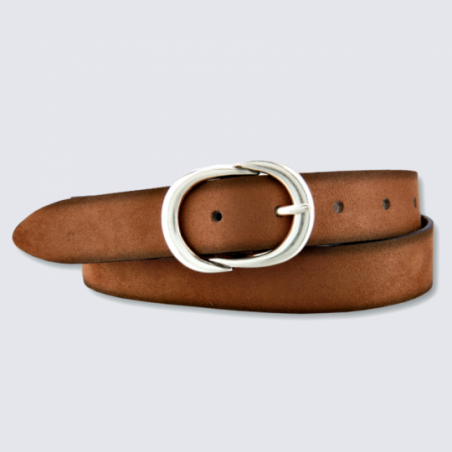 Ceinture Bernd Götz, ceinture femme en cuir cognac