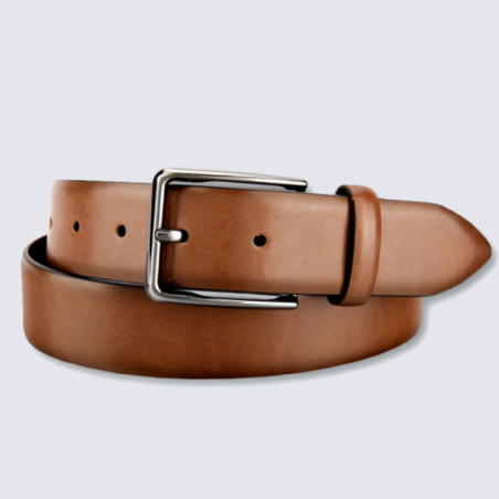 Ceinture Bovino, ceinture tendance homme en cuir cognac