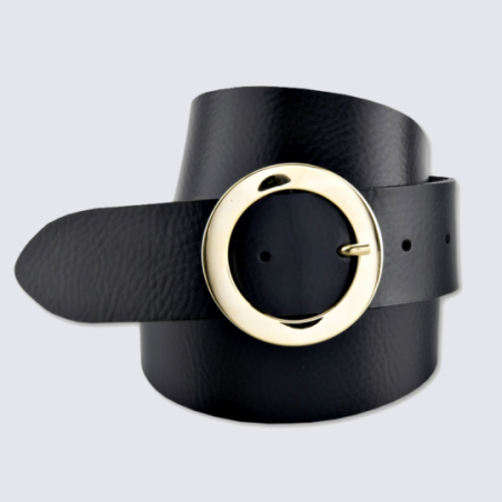 Ceinture Bernd Götz, ceinture tendance femme en cuir noir