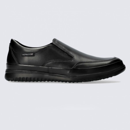 Slip-on Mephisto, chaussures à enfiler homme en cuir lisse noir