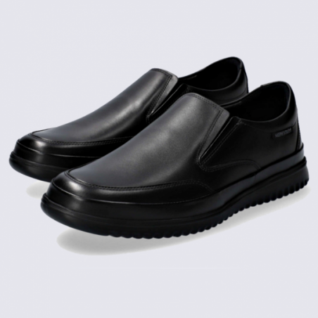 Slip-on Mephisto, chaussures à enfiler homme en cuir lisse noir