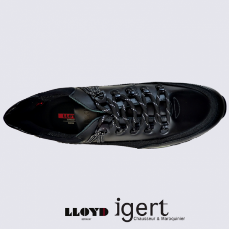 Baskets Lloyd, baskets à lacets homme en cuir noir