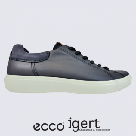 Baskets Ecco, baskets homme en cuir ombre foncé