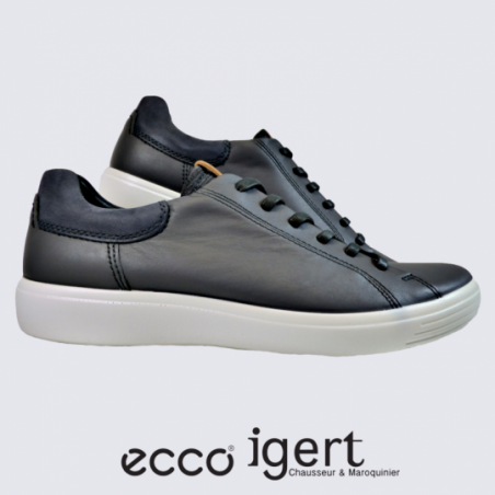 Baskets Ecco, baskets homme en cuir ombre foncé