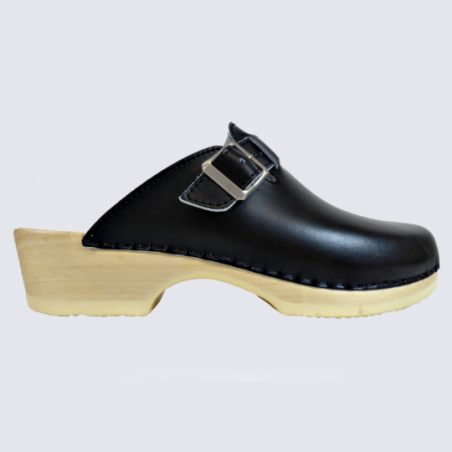 Sabot Vital, sabot confortable homme en cuir noir