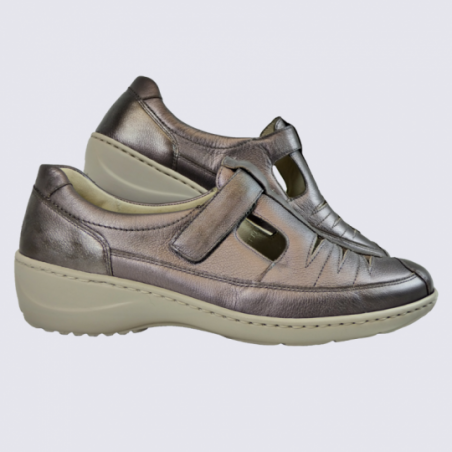 Chaussures ouvertes Waldlaufer, chaussures ouvertes à velcro en cuir sable