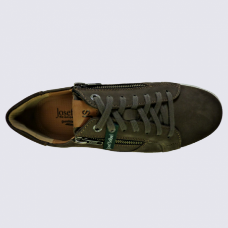 Baskets Josef Seibel, baskets à glissière homme en cuir anthracite