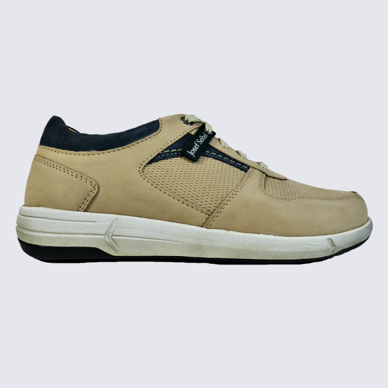 Baskets Josef Seibel, baskets tendances homme en cuir beige