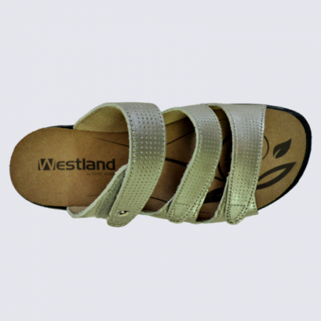 Mules Westland by Josef Seibel, sandales à velcro femme en cuir bronze Mules Westland by Josef Seibel, sandales à velcro femme en cuir bronze