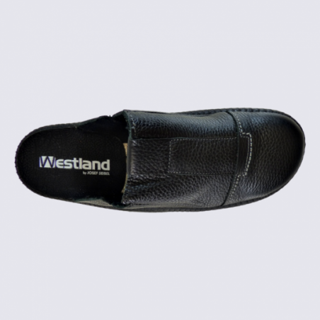 Mules Westland by Josef Seibel, mules confortables homme en cuir noir