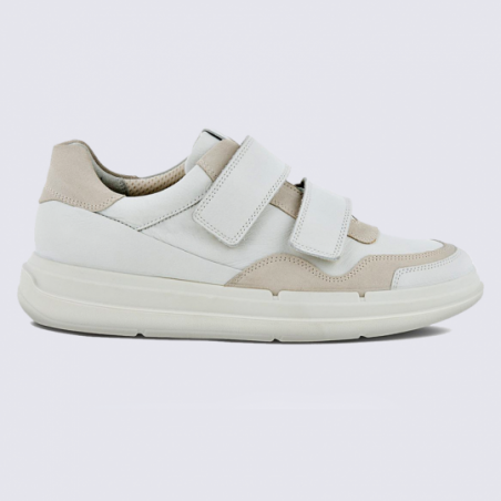 Baskets Ecco, baskets tendances à velcros femme en cuir blanc Baskets Ecco, baskets tendances à velcros femme en cuir blanc