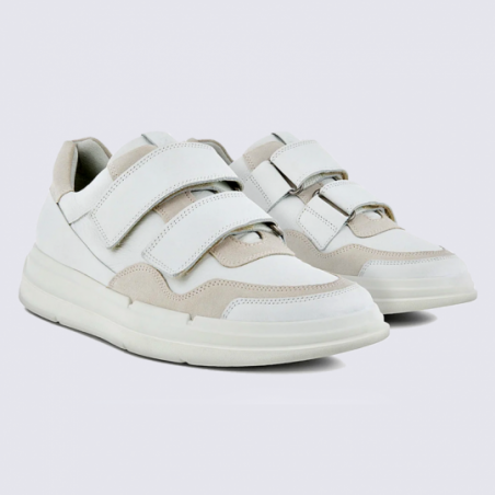 Baskets Ecco, baskets tendances à velcros femme en cuir blanc Baskets Ecco, baskets tendances à velcros femme en cuir blanc