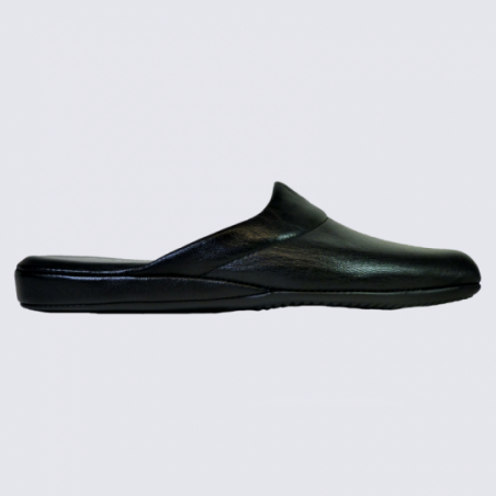 Mules Erel, mules homme en cuir noir