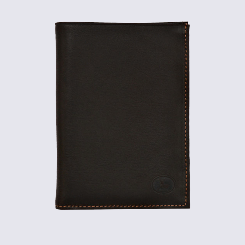 Portefeuille Frandi, portefeuille 2 volets homme en cuir marron