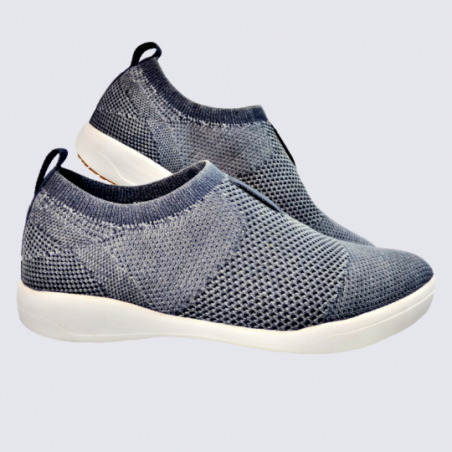 Baskets Josef Seibel, baskets slip-on confortables femme en textile jeans