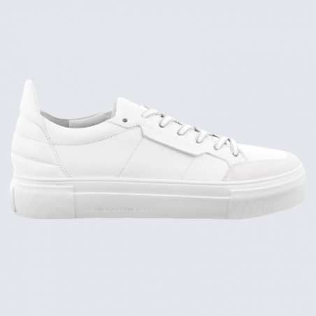 Baskets K&S, baskets sportswear chic femme en cuir blanc