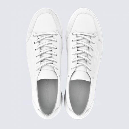 Baskets K&S, baskets sportswear chic femme en cuir blanc