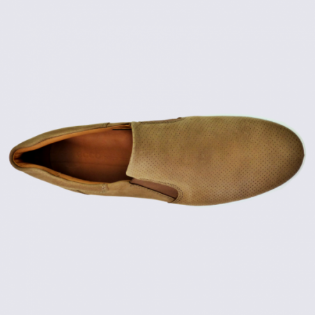 Chaussures Ecco, chaussures Slip-on homme en cuir camel