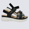 Sandales Rohde, sandales ultra confort femme en cuir noir Sandales Rohde, sandales ultra confort femme en cuir noir