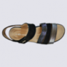 Sandales Rohde, sandales ultra confort femme en cuir noir Sandales Rohde, sandales ultra confort femme en cuir noir