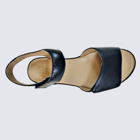 Sandales Ara, sandales à velcro femme en cuir bleu