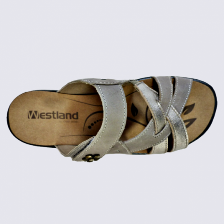 Mules Westland by Josef Seibel, mules nu-pieds en cuir taupe Mules Westland by Josef Seibel, mules nu-pieds en cuir taupe