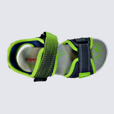 Sandales Superfit, sandales sportives garçon bleu et vert