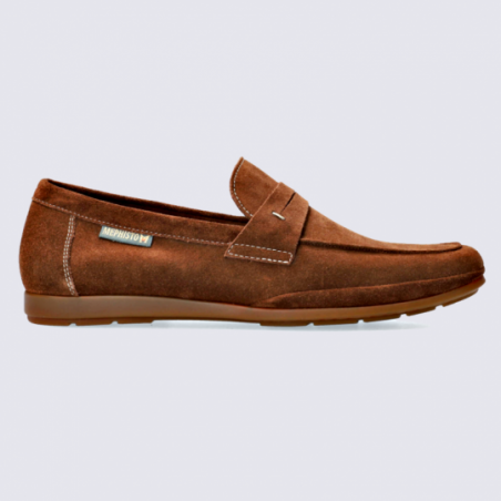 Mocassins Mephisto, mocassins tendances homme en cuir velours brun