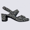 Sandales Vital, sandales tendances femme en cuir noir girafe Sandales Vital, sandales tendances femme en cuir noir girafe
