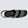 Sandales Vital, sandales tendances femme en cuir noir girafe Sandales Vital, sandales tendances femme en cuir noir girafe
