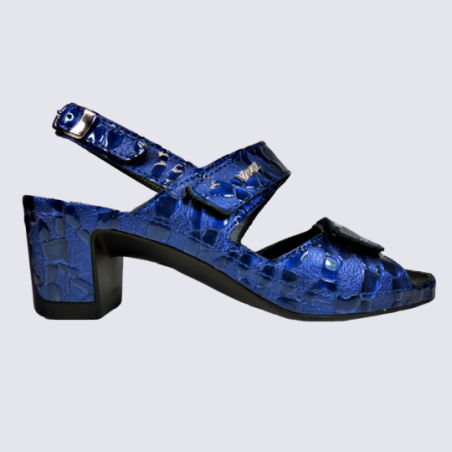 Sandales Vital, sandales tendances femme en cuir bleu