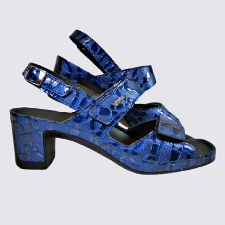 Sandales Vital, sandales tendances femme en cuir bleu